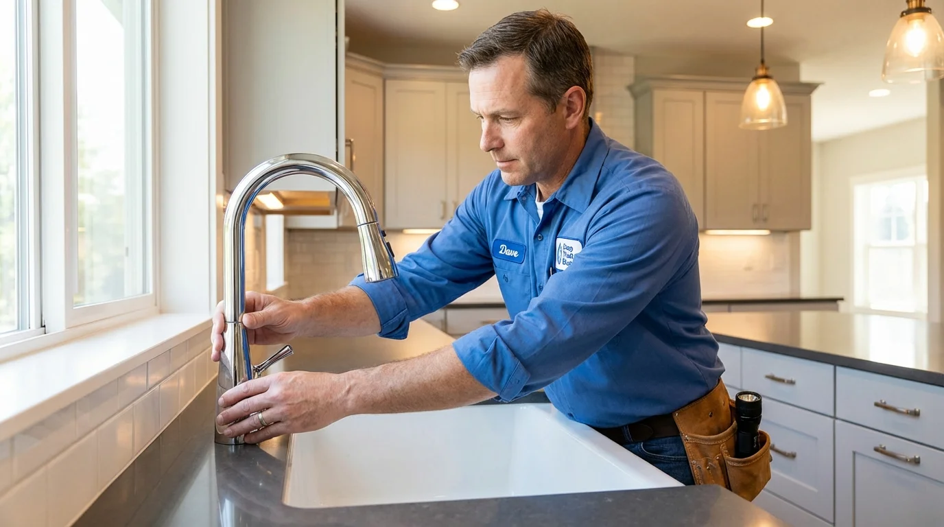 Kitchen faucet installation by Johns Plumbing LLC in Waverly